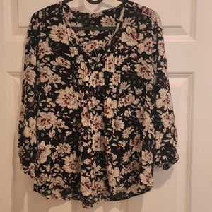 silky floral blouse